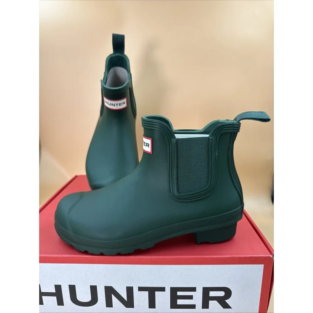 Hunter Original Chelsea Women's Waterproof Ankle Rain Boots, Green Size 6